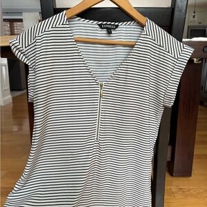 Express Black and White Striped Blouse